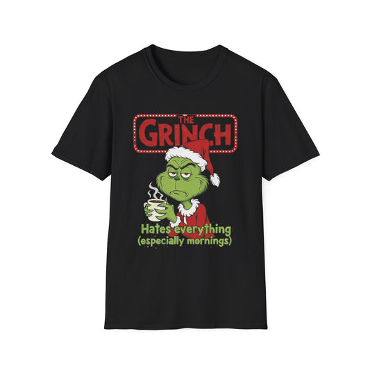 Funny Christmas Unisex T-Shirt - The Grinch Hates Everything